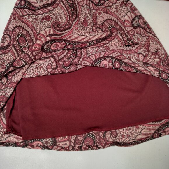 Vintage Y2K Connected Apparel Skirt S Fairy Maroon Paisley Semi Sheer Whimsical - Picture 8 of 8